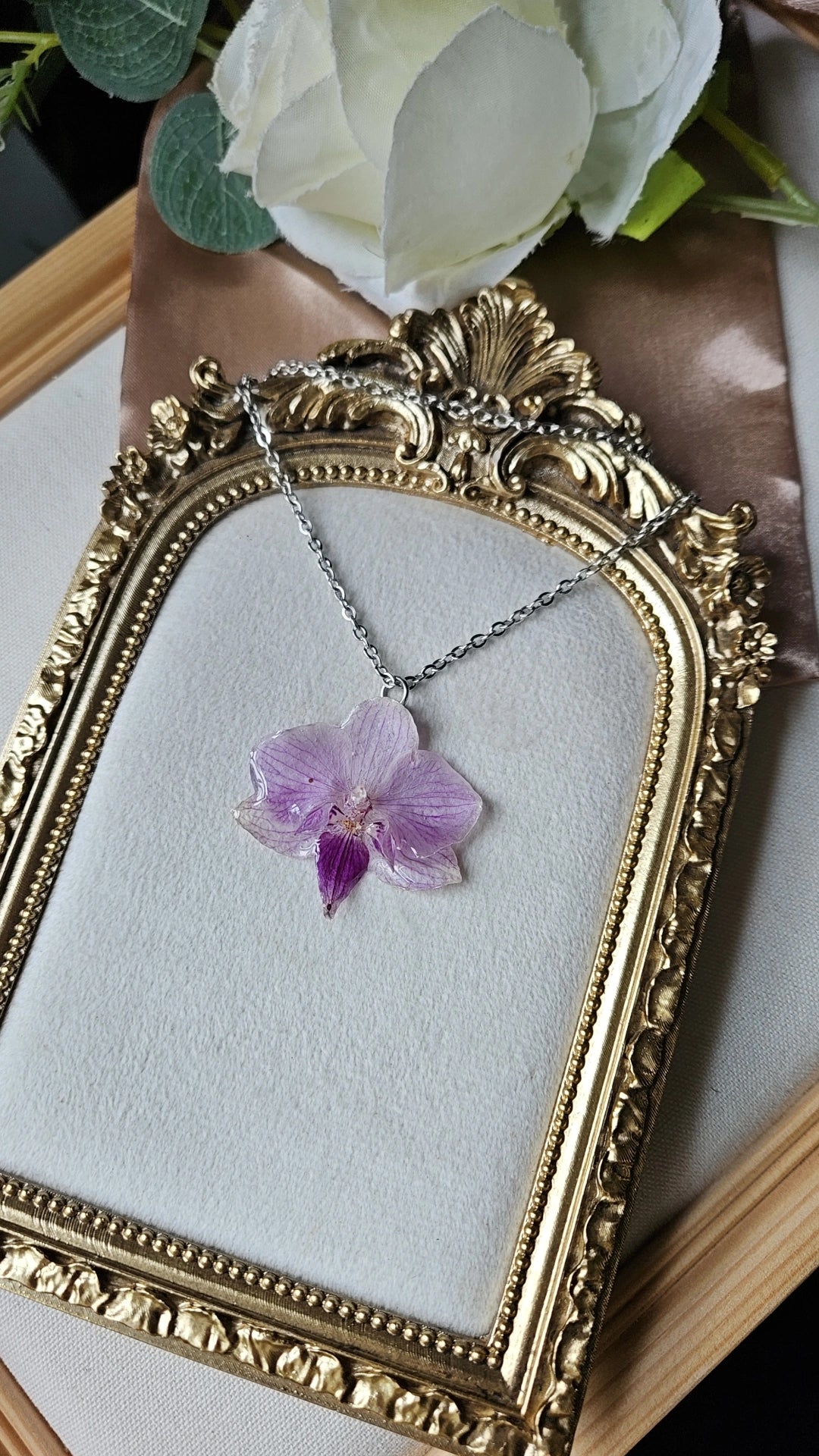 Orchid Necklace- Stainless Steel