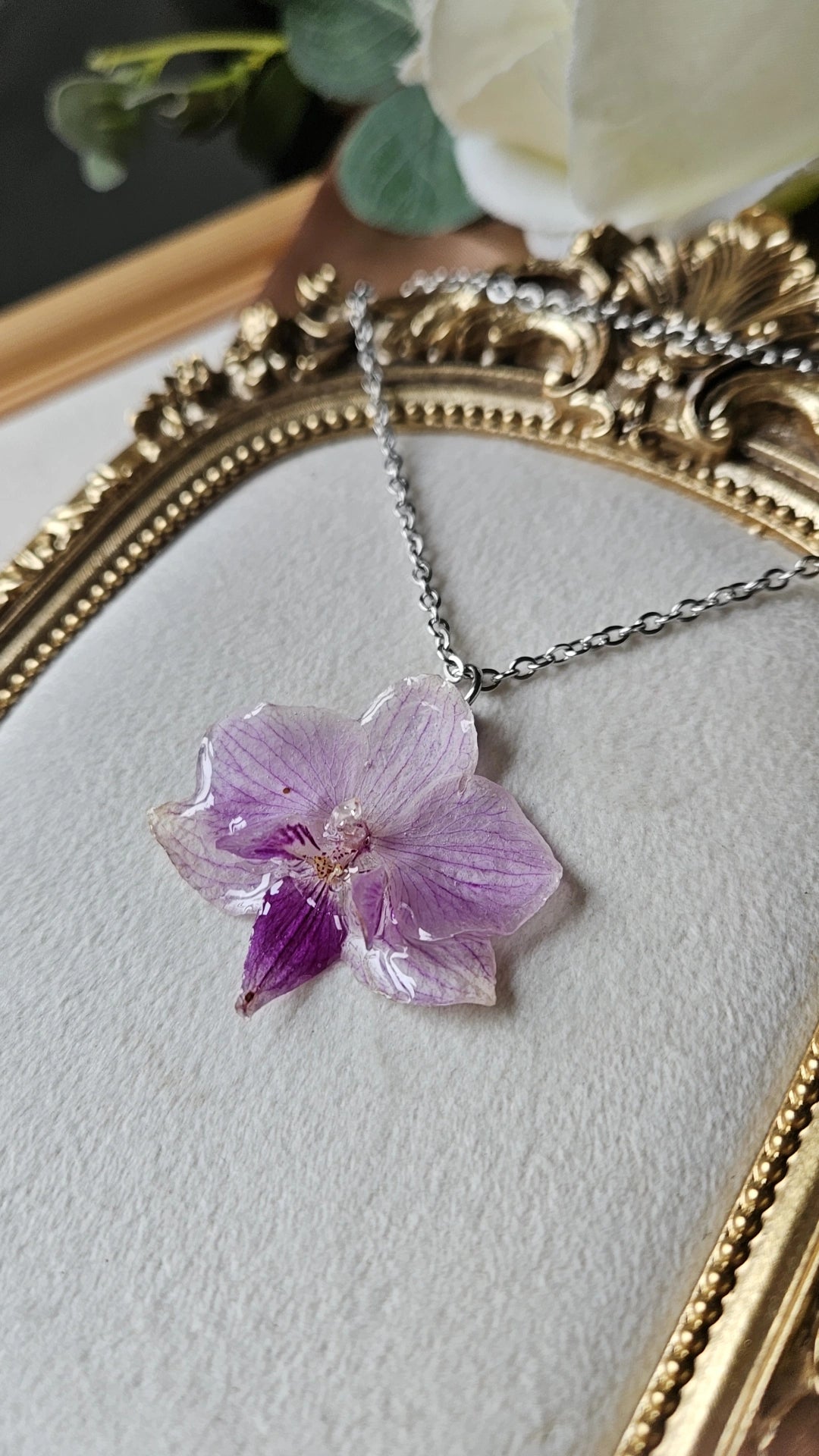 Orchid Necklace- Stainless Steel