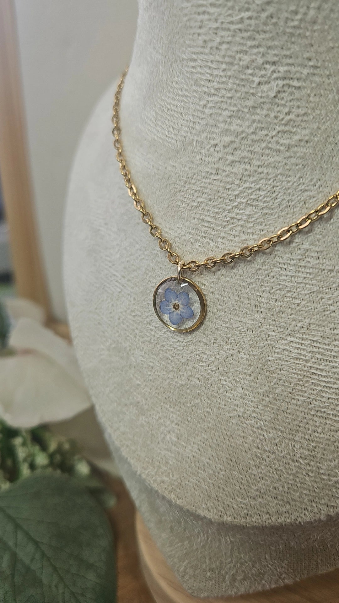 Gold- Forget Me Not Necklace