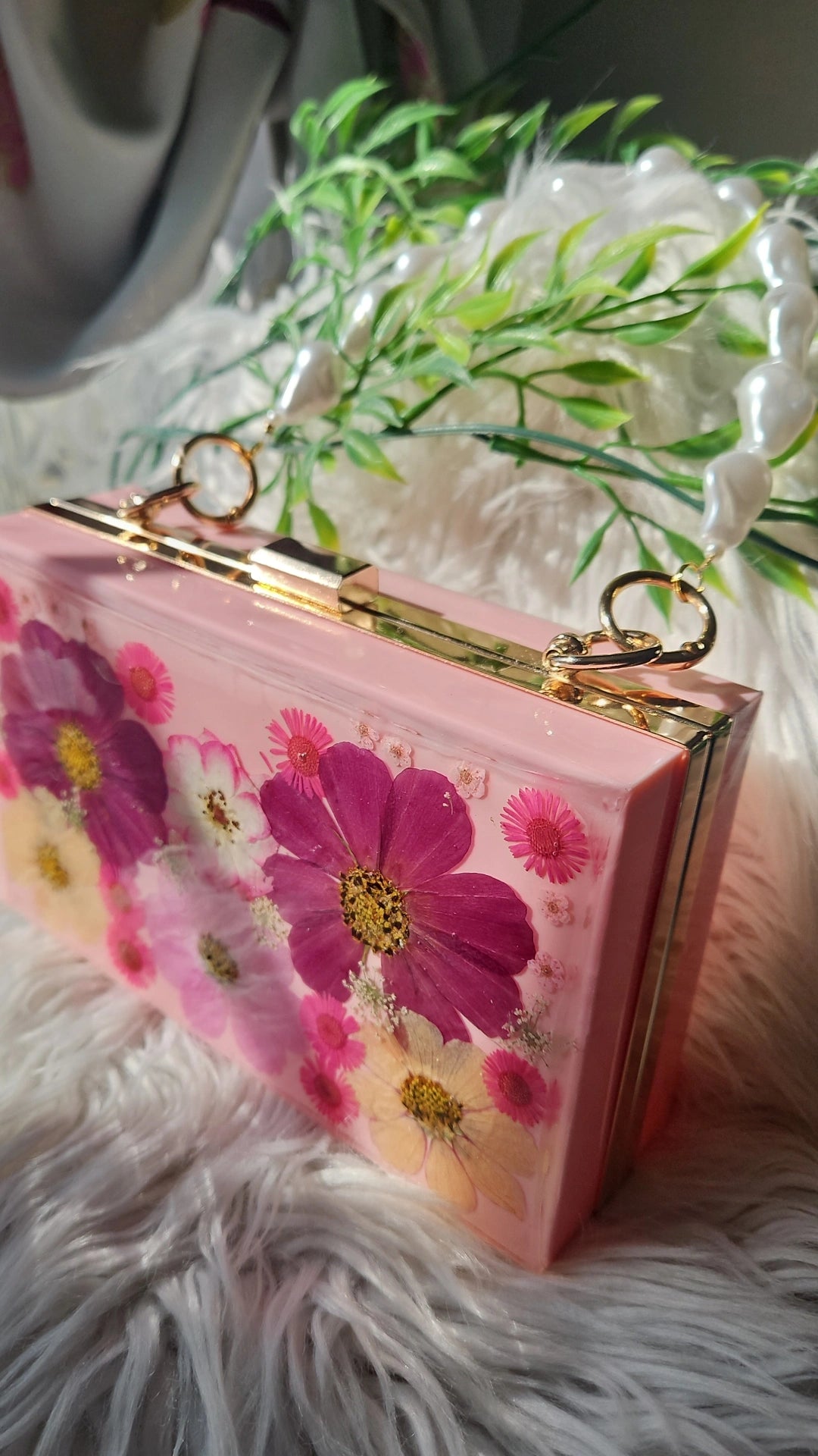 Pink Floral Clutch