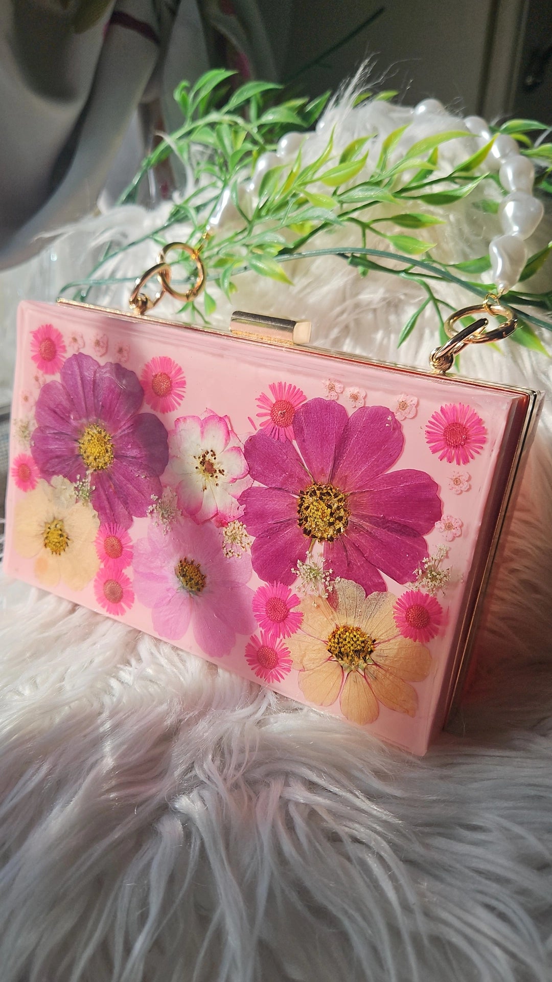Pink Floral Clutch