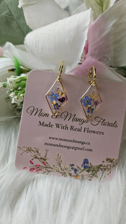 Diamond Forget-me-not- Huggie