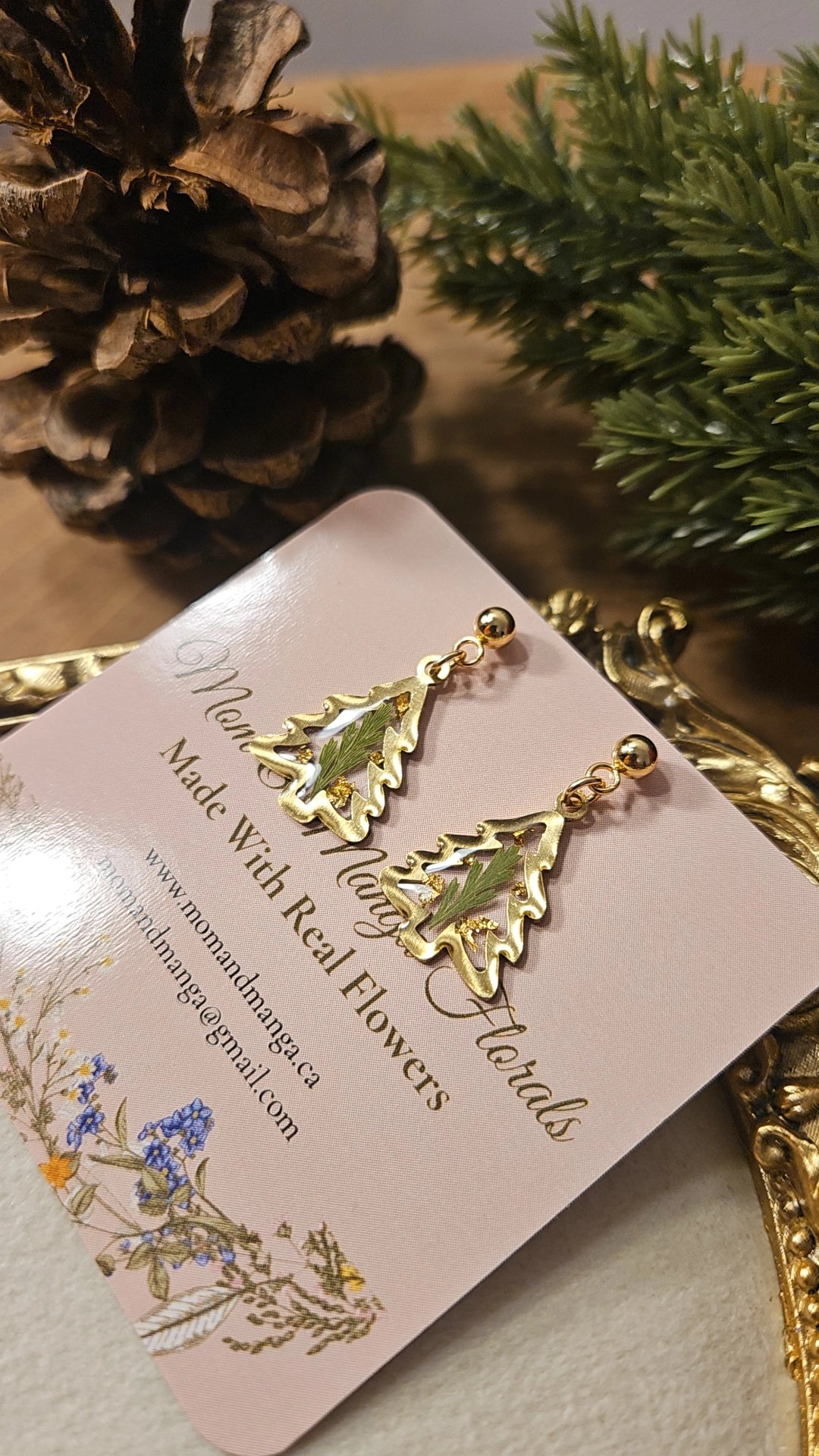 Christmas Tree- Gold Studs