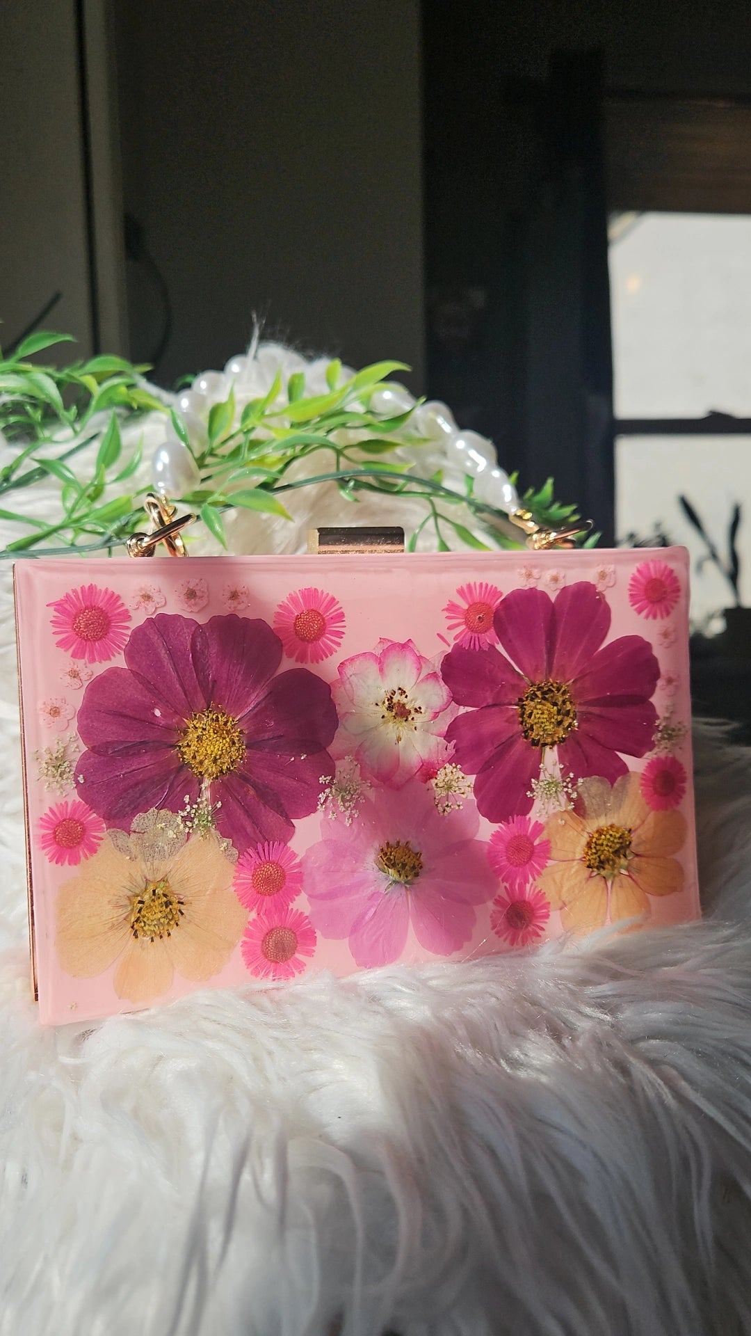 Pink Floral Clutch