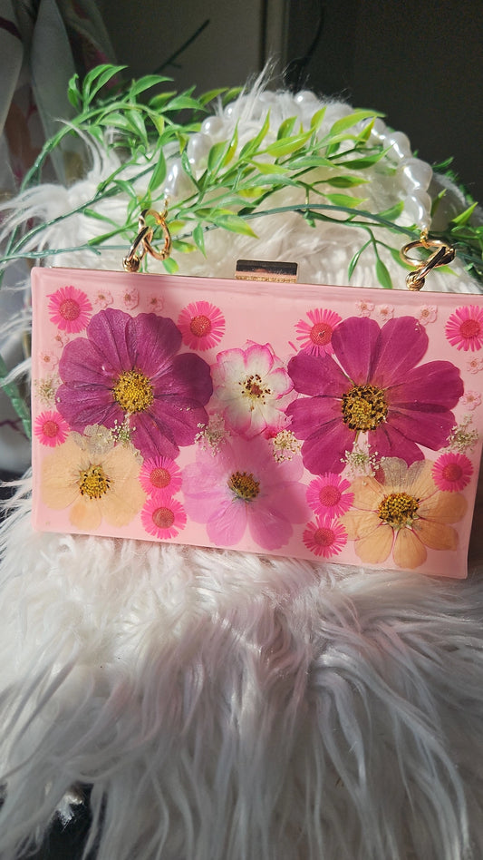 Pink Floral Clutch