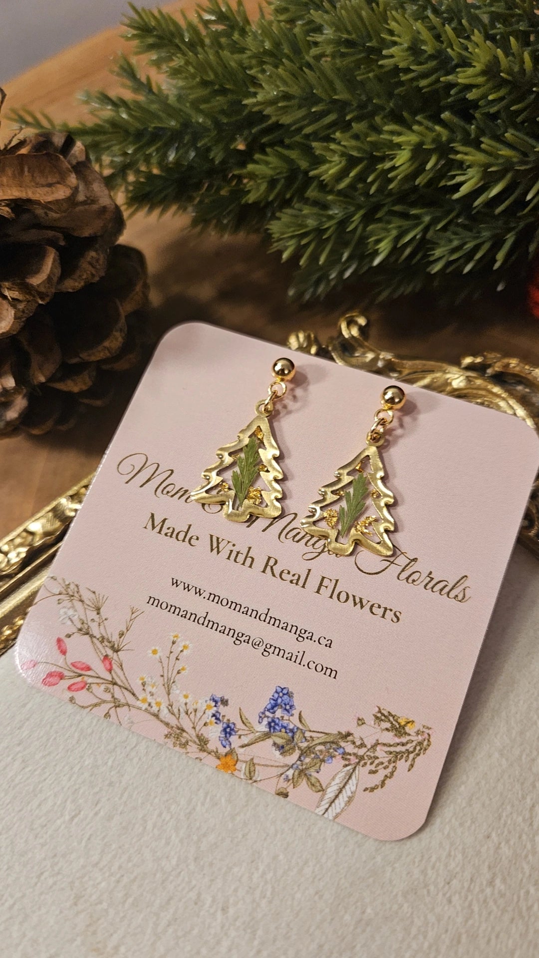 Christmas Tree- Gold Studs