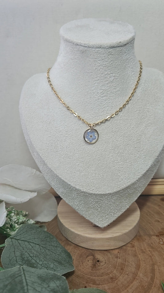 Gold- Forget Me Not Necklace
